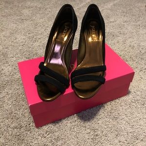 J.Crew Clarice Suede d’Orsay Black Heels Size 8.5